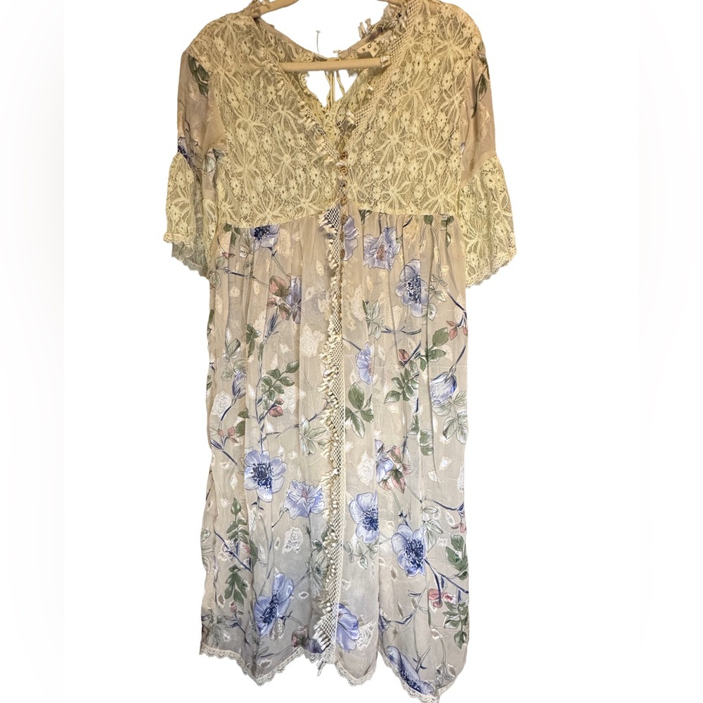NWT POL Floral Lace Overlay Dress